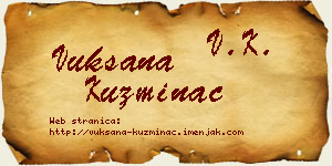 Vuksana Kuzminac vizit kartica